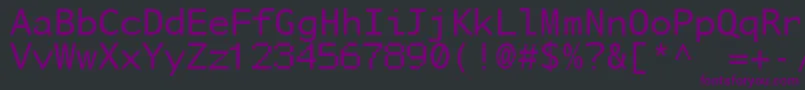 Czcionka NuSansMonoDemo – fioletowe czcionki na czarnym tle