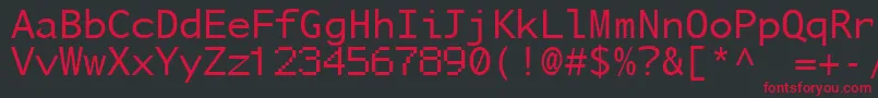NuSansMonoDemo Font – Red Fonts on Black Background