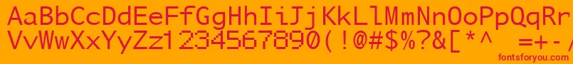 NuSansMonoDemo Font – Red Fonts on Orange Background