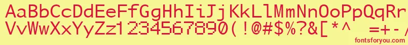 NuSansMonoDemo Font – Red Fonts on Yellow Background