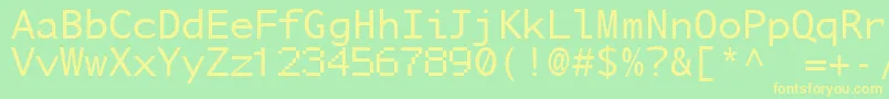 Шрифт NuSansMonoDemo – жёлтые шрифты на зелёном фоне