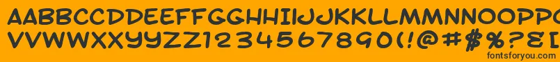 SfToontimeExtendedBold-Schriftart – Schwarze Schriften auf orangefarbenem Hintergrund