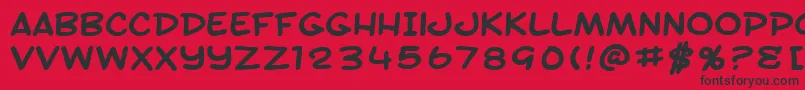 フォントSfToontimeExtendedBold – 赤い背景に黒い文字