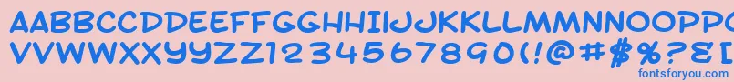 SfToontimeExtendedBold Font – Blue Fonts on Pink Background