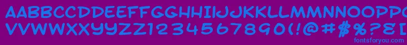 SfToontimeExtendedBold-fontti – siniset fontit violetilla taustalla