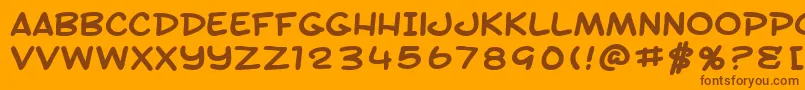 SfToontimeExtendedBold-Schriftart – Braune Schriften auf orangefarbenem Hintergrund