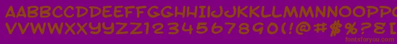 SfToontimeExtendedBold-fontti – ruskeat fontit violetilla taustalla