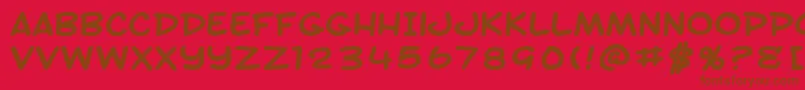 SfToontimeExtendedBold-fontti – ruskeat fontit punaisella taustalla