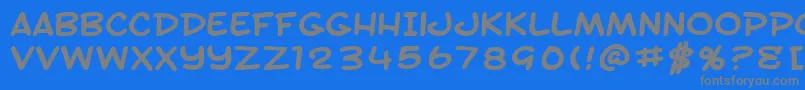 フォントSfToontimeExtendedBold – 青い背景に灰色の文字