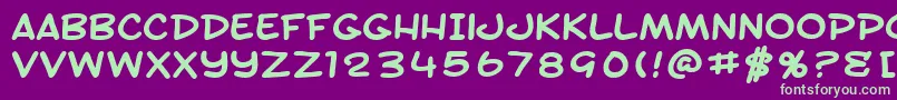 SfToontimeExtendedBold-fontti – vihreät fontit violetilla taustalla