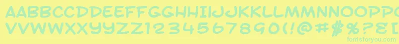 SfToontimeExtendedBold Font – Green Fonts on Yellow Background