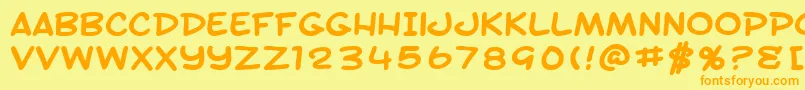 SfToontimeExtendedBold Font – Orange Fonts on Yellow Background