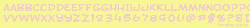 SfToontimeExtendedBold Font – Pink Fonts on Yellow Background