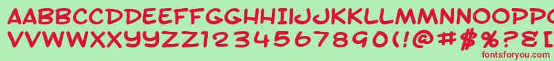 SfToontimeExtendedBold Font – Red Fonts on Green Background