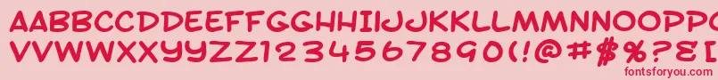 SfToontimeExtendedBold-Schriftart – Rote Schriften auf rosa Hintergrund