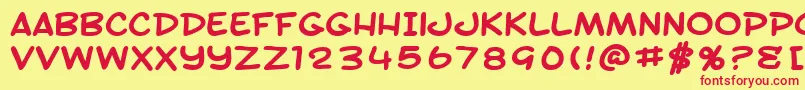 Шрифт SfToontimeExtendedBold – красные шрифты на жёлтом фоне