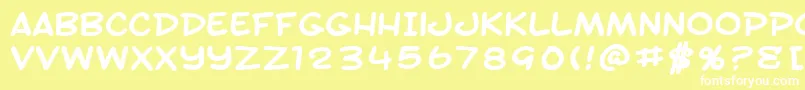 Шрифт SfToontimeExtendedBold – белые шрифты на жёлтом фоне