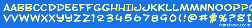 SfToontimeExtendedBold Font – Yellow Fonts on Blue Background