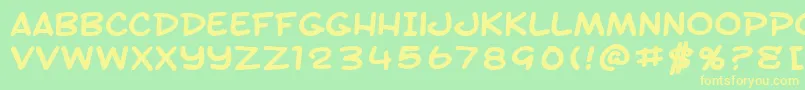 SfToontimeExtendedBold Font – Yellow Fonts on Green Background