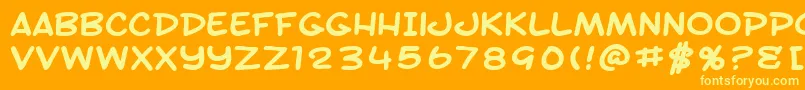 SfToontimeExtendedBold Font – Yellow Fonts on Orange Background