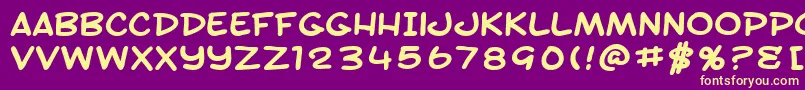 SfToontimeExtendedBold Font – Yellow Fonts on Purple Background