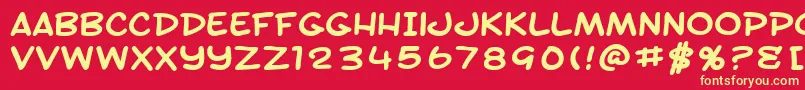 SfToontimeExtendedBold Font – Yellow Fonts on Red Background