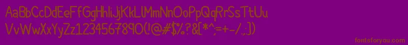 Cartoonero Font – Brown Fonts on Purple Background