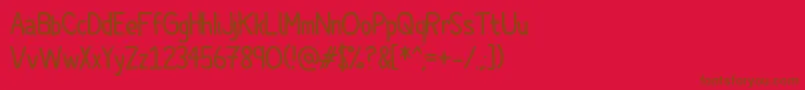 Cartoonero Font – Brown Fonts on Red Background