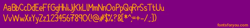 Cartoonero Font – Orange Fonts on Purple Background