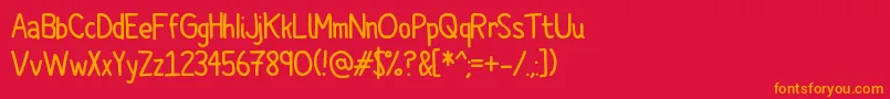 Cartoonero Font – Orange Fonts on Red Background