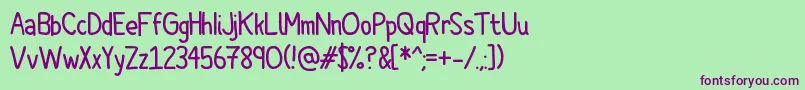 Cartoonero Font – Purple Fonts on Green Background