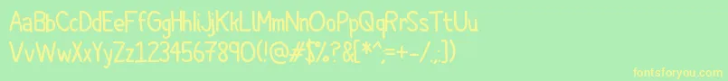 Cartoonero Font – Yellow Fonts on Green Background