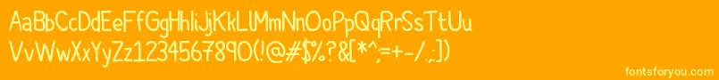 Cartoonero Font – Yellow Fonts on Orange Background