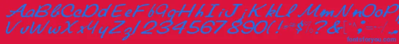 ElaineRegularTtnorm Font – Blue Fonts on Red Background