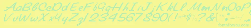 ElaineRegularTtnorm Font – Green Fonts on Yellow Background