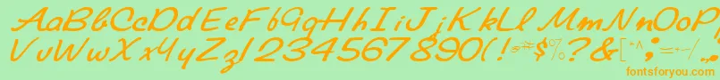 ElaineRegularTtnorm Font – Orange Fonts on Green Background