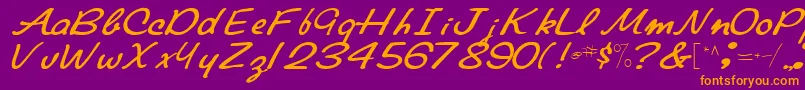 ElaineRegularTtnorm Font – Orange Fonts on Purple Background