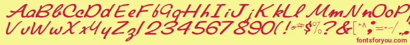 ElaineRegularTtnorm Font – Red Fonts on Yellow Background