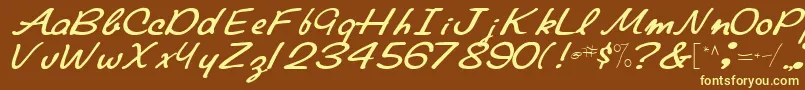 ElaineRegularTtnorm-Schriftart – Gelbe Schriften auf braunem Hintergrund