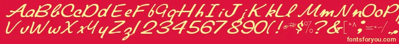 ElaineRegularTtnorm Font – Yellow Fonts on Red Background