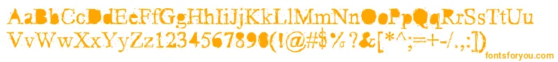 Pud-Schriftart – Orangefarbene Schriften auf weißem Hintergrund