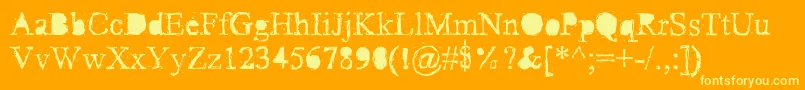 Pud Font – Yellow Fonts on Orange Background