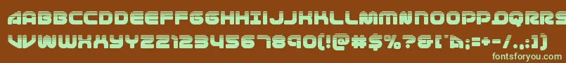 1stenterpriseshalf Font – Green Fonts on Brown Background
