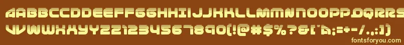 1stenterpriseshalf-fontti – keltaiset fontit ruskealla taustalla
