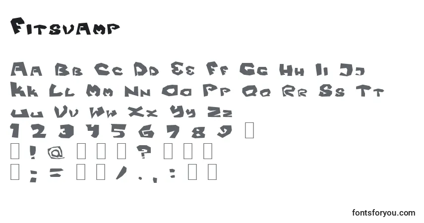 A fonte Fitsvamp – alfabeto, números, caracteres especiais