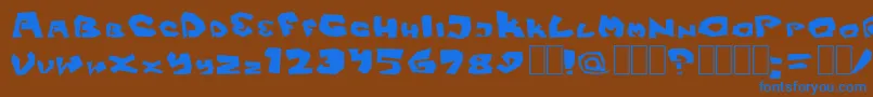 フォントFitsvamp – 茶色の背景に青い文字