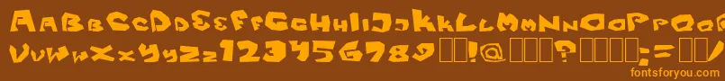 Fitsvamp Font – Orange Fonts on Brown Background