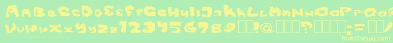 Fitsvamp-fontti – keltaiset fontit vihreällä taustalla