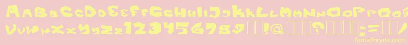 Fitsvamp-Schriftart – Gelbe Schriften auf rosa Hintergrund