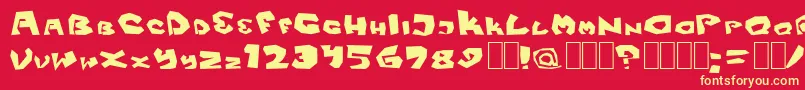 Fitsvamp Font – Yellow Fonts on Red Background